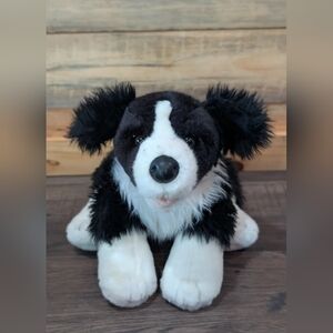 Build-A-Bear Black and White Plush Dog